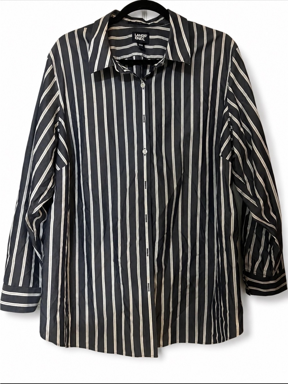 Lands' End Striped Button-Down Shirt size 20W